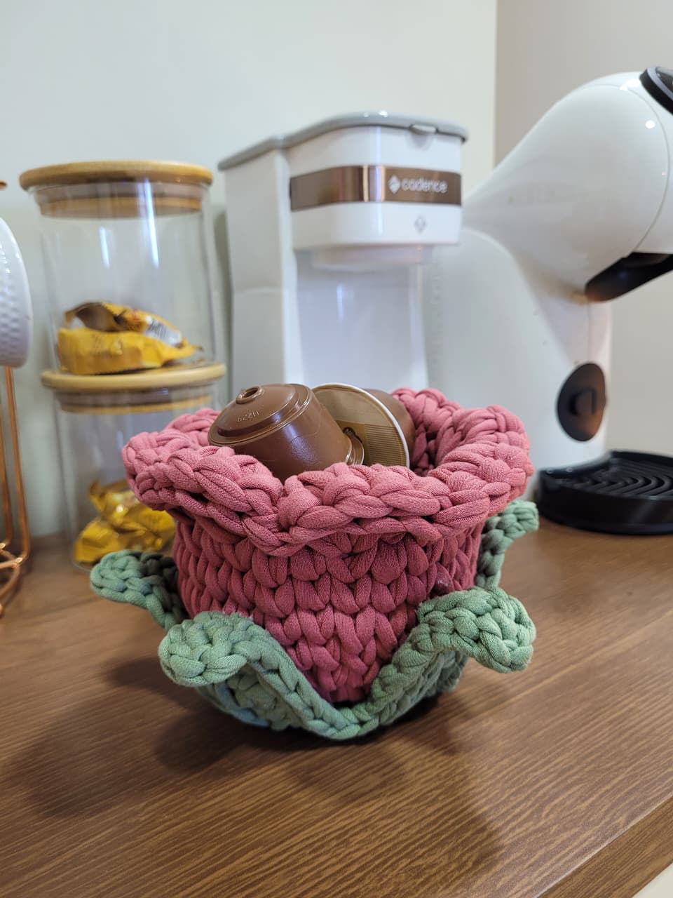 Cachepot Flor em Crochê - Imagem 2