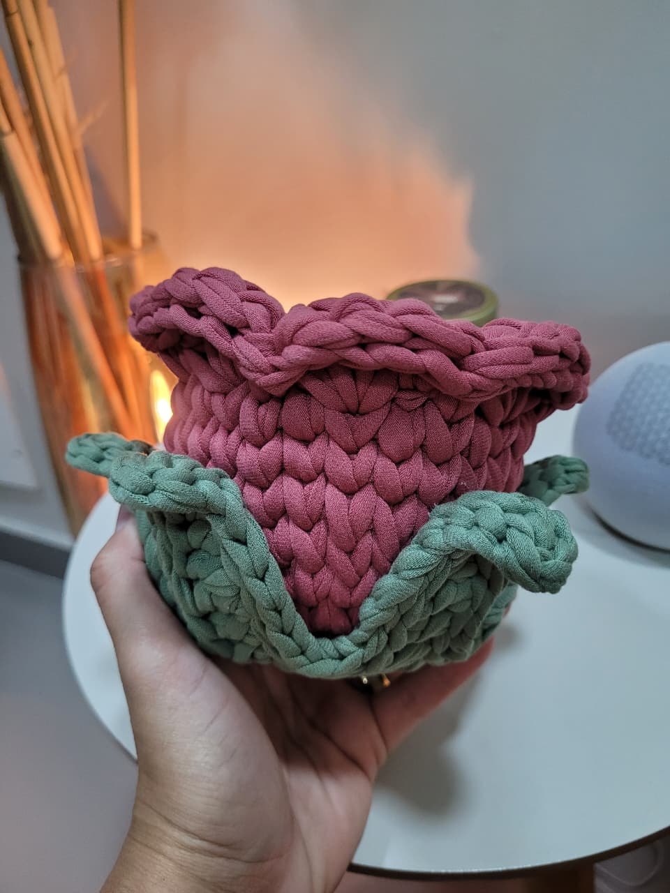 Cachepot Flor em Crochê - Imagem 4