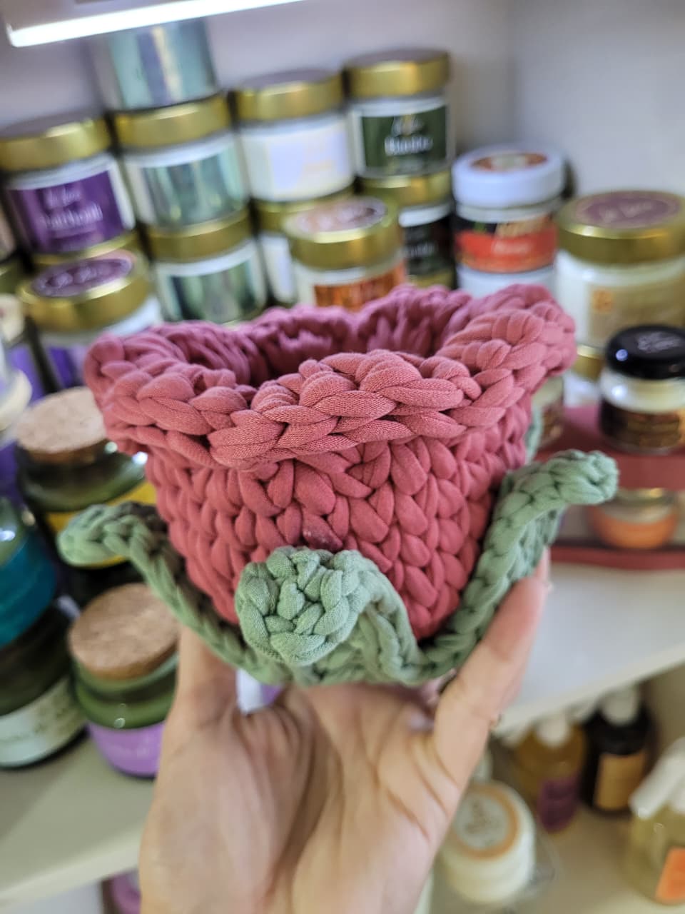 Cachepot Flor em Crochê - Imagem 5