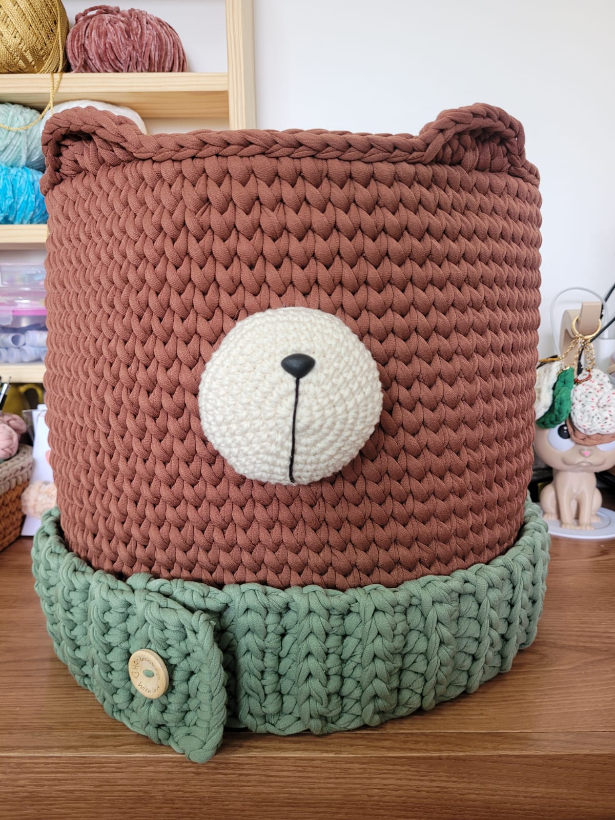 Cesto Organizador Urso em Crochê - Imagem 3