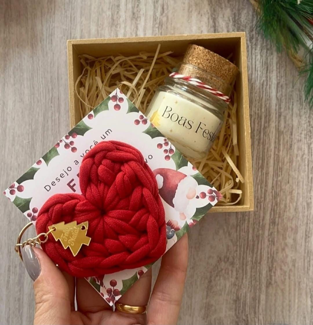 Box Natalino — Chaveiro Coração e Mini Vela - Imagem 2