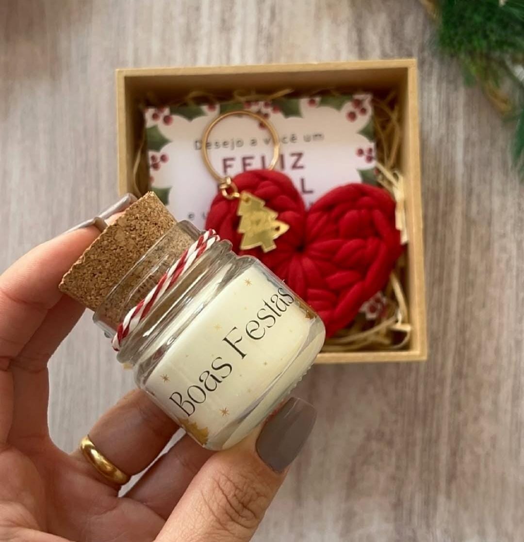 Box Natalino — Chaveiro Coração e Mini Vela - Imagem 3