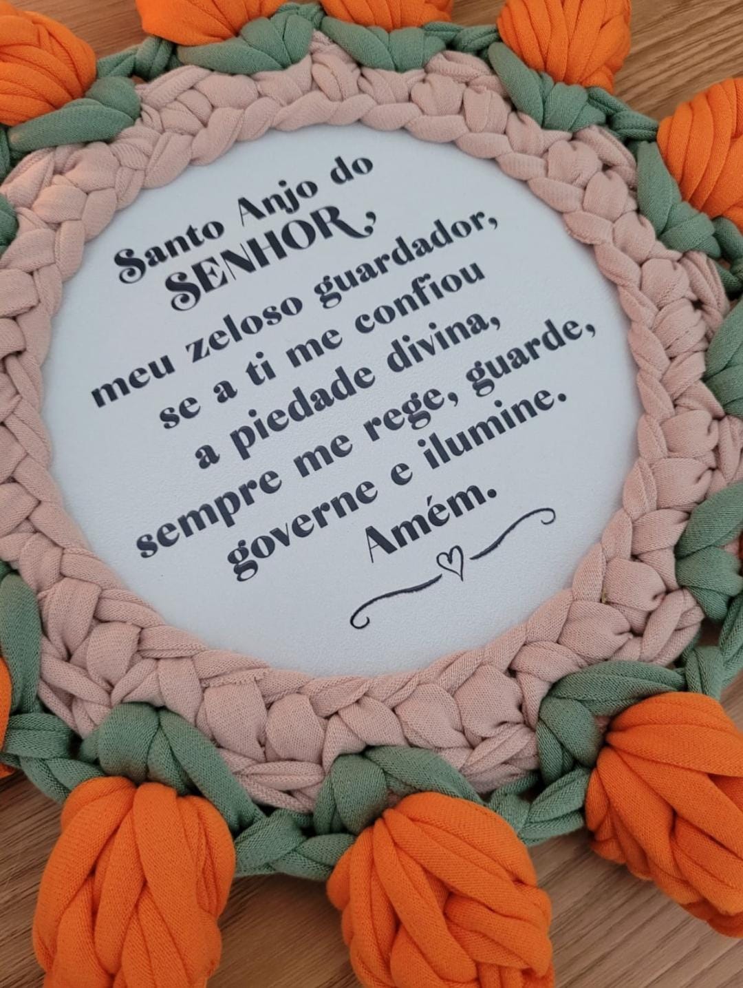 Mandala Tulipa em Crochê — Oração de Anjo da Guarda - Imagem 3